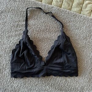 OUT FROM UNDER Black Scalloped Bralette